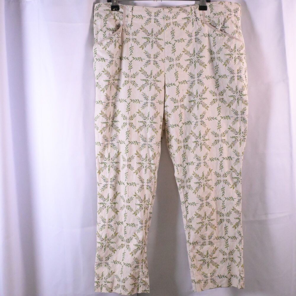 Cartonnier Anthropologie Charlie Trousers Size‎ 12 Beige Floral 34x24